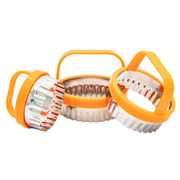 Kit 3Pçs Moldes Cortadores P/Biscoito Pasta Redondos