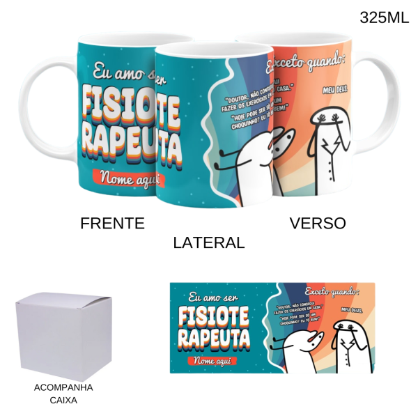 Caneca 325ml Flork - Profissões - Eu Amo Ser Fisioterapeuta