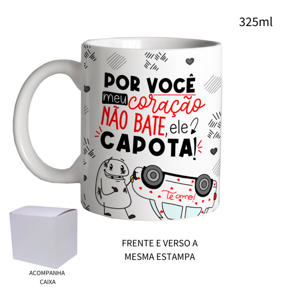 Caneca Flork 325ml Dia Dos Namorados Por Você Meu Coração