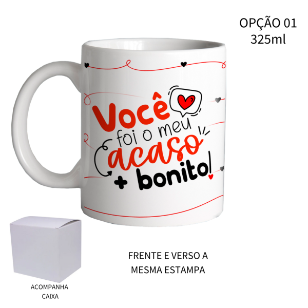 Caneca Flork 325ml Dia Dos Namorados Você Foi O Meu Acaso