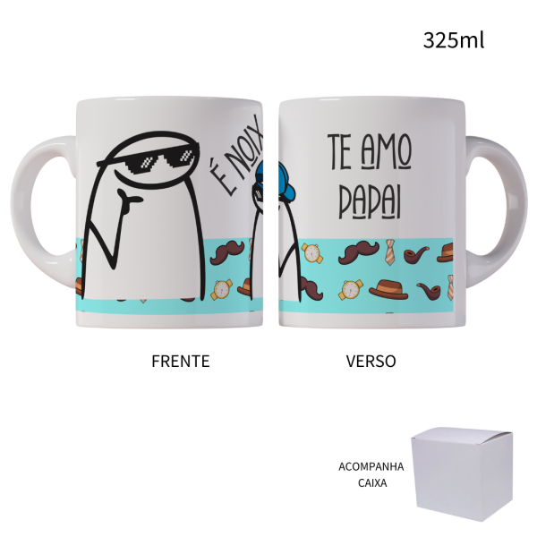 Caneca 325ml Flork Dia Dos Pais Te Amo Papai É Noix Mandrake