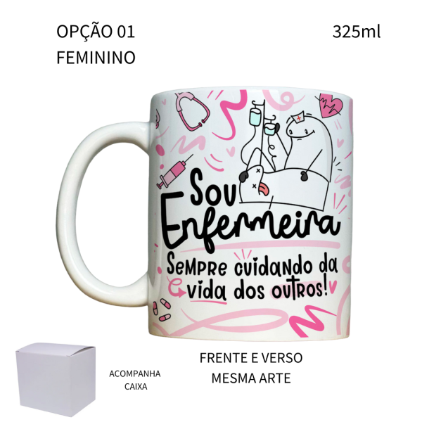 Caneca 325ml Flork Enfermeira Enfermeiro