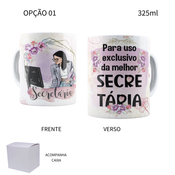 Caneca 325ml Profissões Secretária
