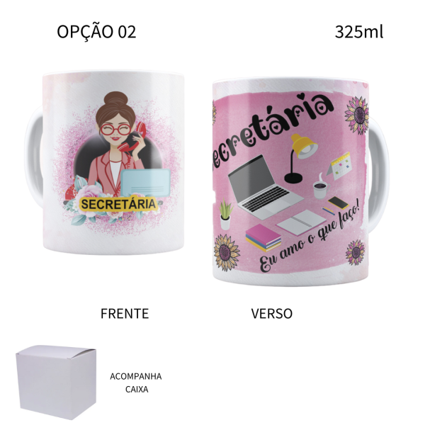 Caneca 325ml Profissões Secretária - Image 2