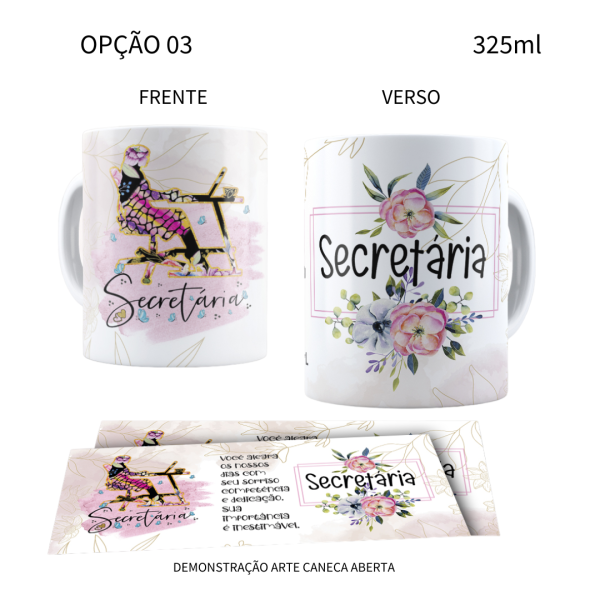 Caneca 325ml Profissões Secretária - Image 3