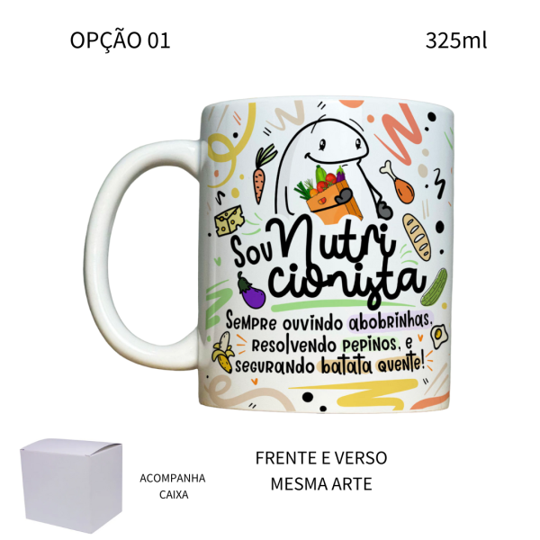 Caneca 325ml Flork Profissões Nutricionista