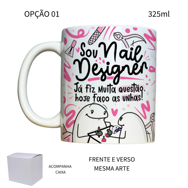 Caneca 325ml Profissões Nail Designer