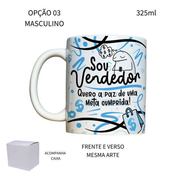 Caneca 325ml Flork Profissões Vendedora Vendedor - Image 3