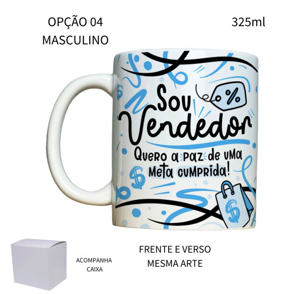 Caneca 325ml Flork Profissões Vendedora Vendedor - Image 4