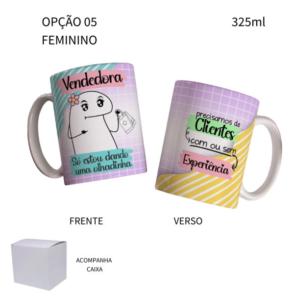 Caneca 325ml Flork Profissões Vendedora Vendedor - Image 5