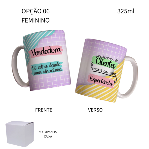 Caneca 325ml Flork Profissões Vendedora Vendedor - Image 6