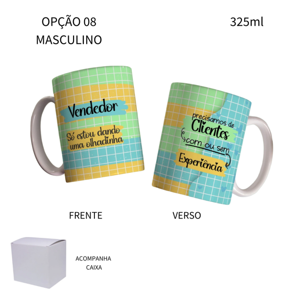 Caneca 325ml Flork Profissões Vendedora Vendedor - Image 8