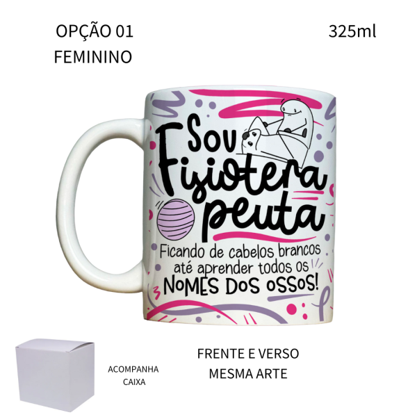 Caneca 325ml Flork Profissões Fisioterapeuta