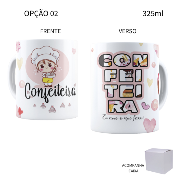 Caneca 325ml Profissões Confeitaria Confeiteira Confeiteiro - Image 2