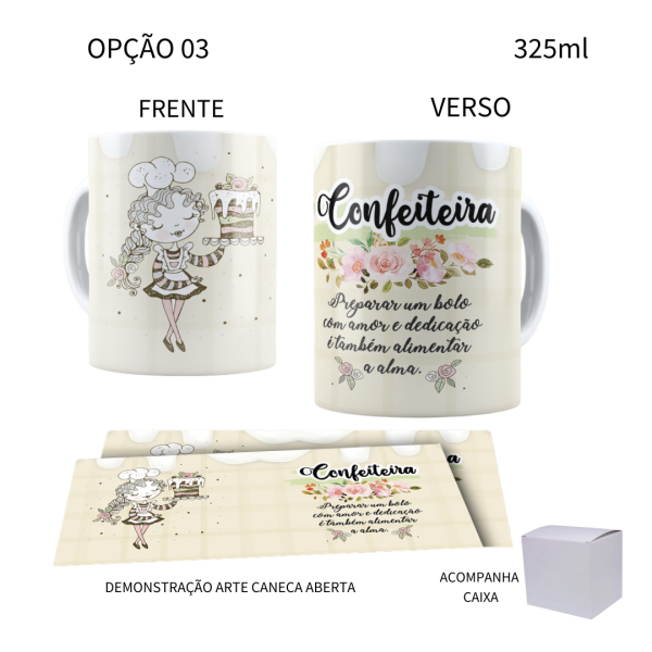 Caneca 325ml Profissões Confeitaria Confeiteira Confeiteiro - Image 3