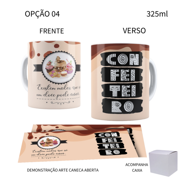 Caneca 325ml Profissões Confeitaria Confeiteira Confeiteiro - Image 4