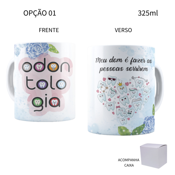Caneca 325ml Profissões Odontologia Dentista