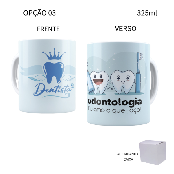 Caneca 325ml Profissões Odontologia Dentista - Image 3