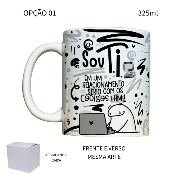 Caneca 325ml Flork Profissões T.I. Tecnologia da Informação