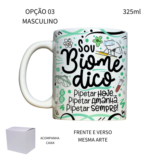 Caneca 325ml Flork Profissões Biomédica Biomédico - Image 3