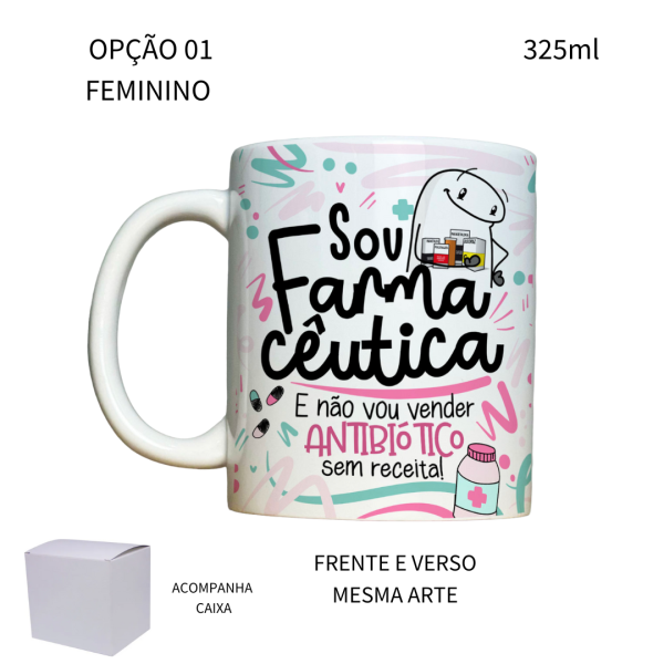 Caneca 325ml Flork Farmácia Farmacêutico Farmacêutica