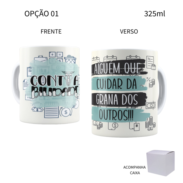 Caneca 325ml Profissões Contabilidade Contador Contadora
