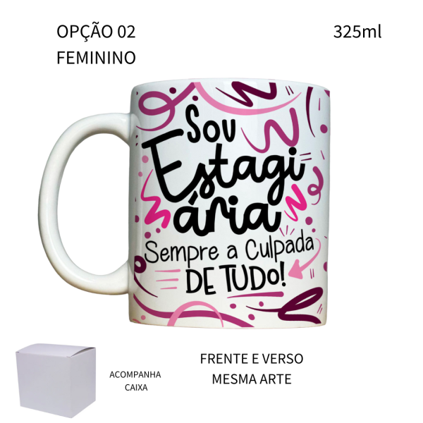 Caneca 325ml Flork Profissões Estagiário Estagiária - Image 2