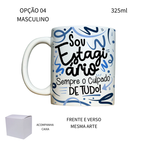Caneca 325ml Flork Profissões Estagiário Estagiária - Image 4