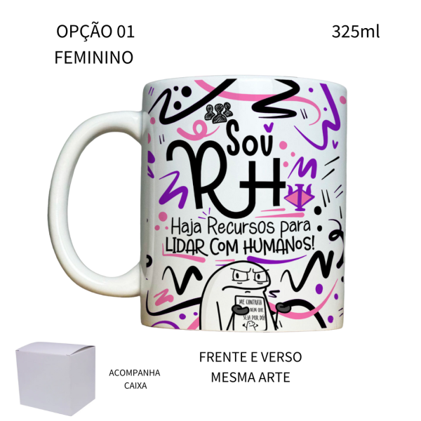Caneca 325ml Flork Profissões RH Recursos Humanos