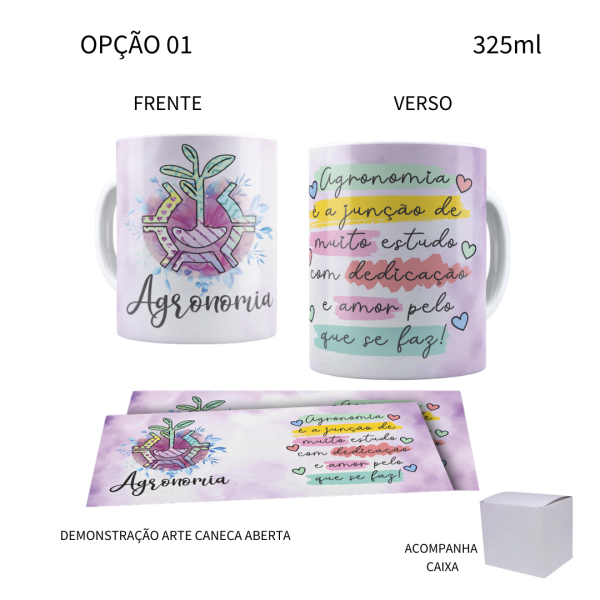 Caneca 325ml Profissões Agronomia Agrônomo Agrônoma