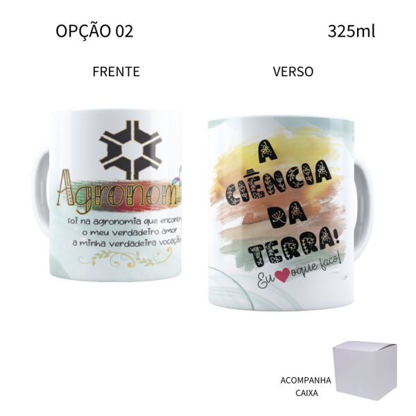 Caneca 325ml Profissões Agronomia Agrônomo Agrônoma - Image 2