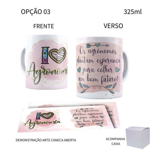 Caneca 325ml Profissões Agronomia Agrônomo Agrônoma - Image 3