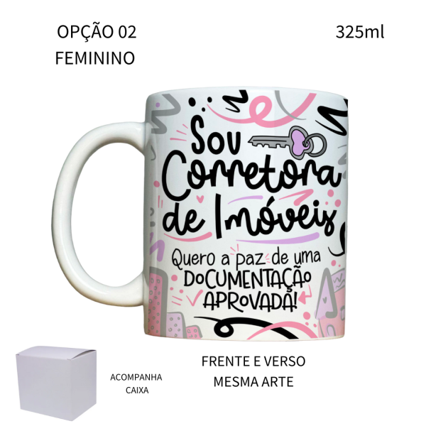 Caneca 325ml Flork Profissões Corretor Corretora de Imóveis - Image 2