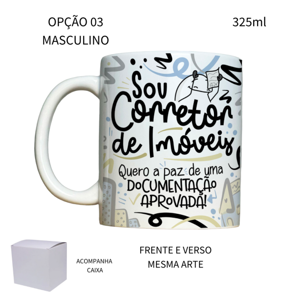 Caneca 325ml Flork Profissões Corretor Corretora de Imóveis - Image 3