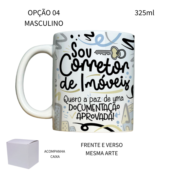 Caneca 325ml Flork Profissões Corretor Corretora de Imóveis - Image 4