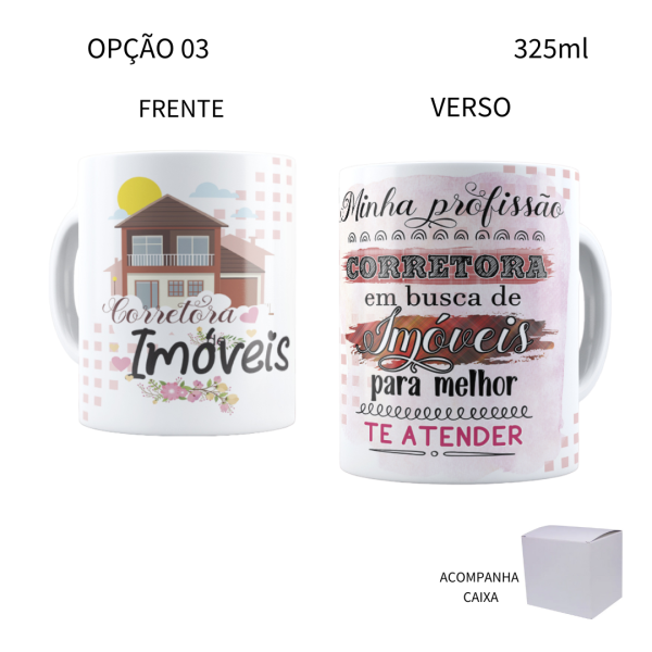 Caneca 325ml Profissões Corretor Corretora de Imóveis - Image 3