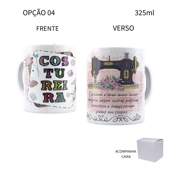 Caneca 325ml Profissões Costureira - Image 4