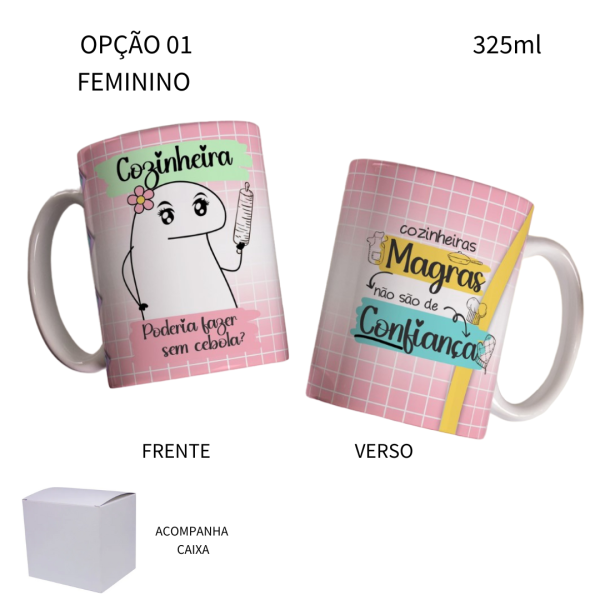 Caneca 325ml Flork Profissões Cozinheira Cozinheiro