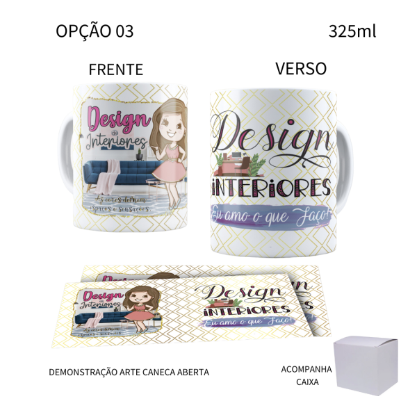 Caneca 325ml Profissões Designer de Interiores - Image 3