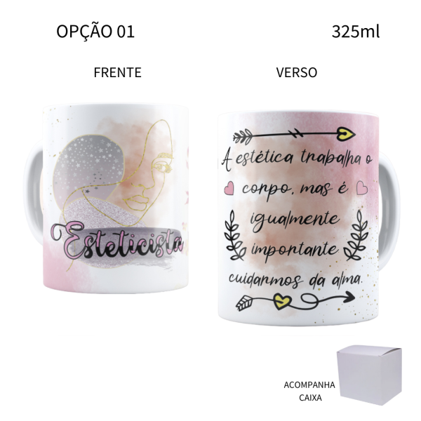 Caneca 325ml Profissões Estética Esteticista
