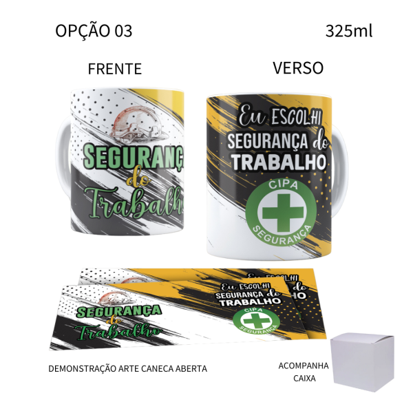 Caneca 325ml Profissões Segurança Do Trabalho - Image 3