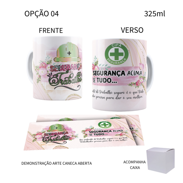 Caneca 325ml Profissões Segurança Do Trabalho - Image 4