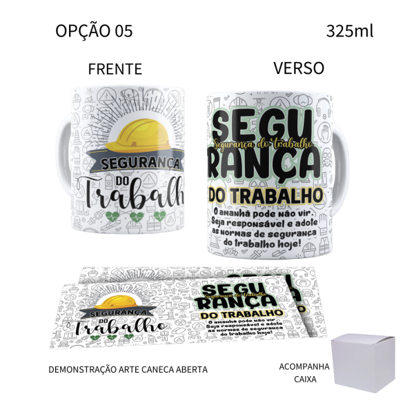 Caneca 325ml Profissões Segurança Do Trabalho - Image 5