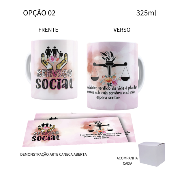 Caneca 325ml Profissões Serviço Social Assistente Social - Image 2
