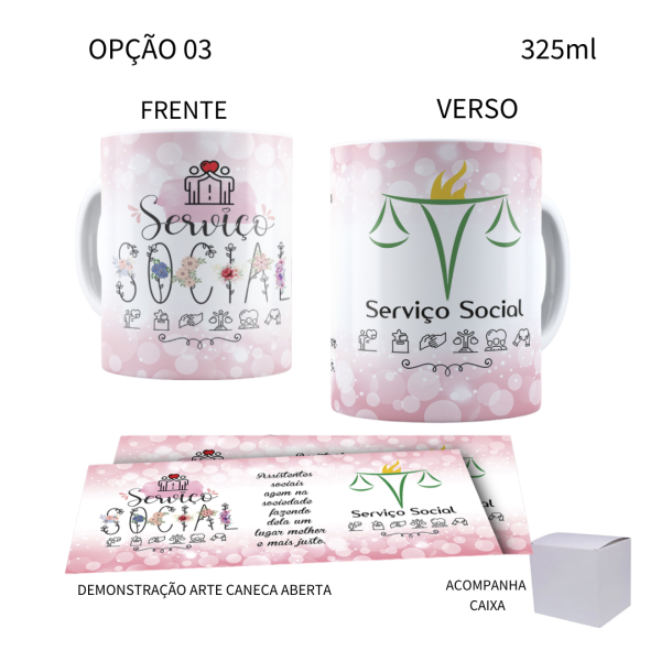 Caneca 325ml Profissões Serviço Social Assistente Social - Image 3