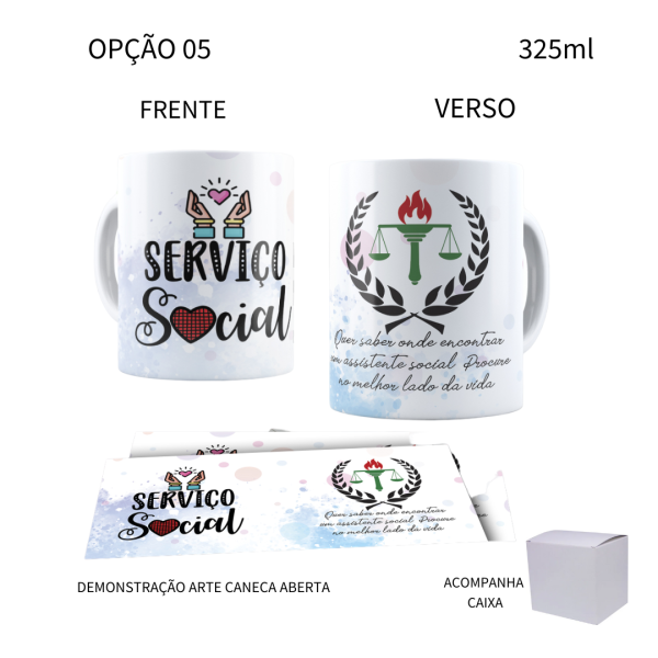 Caneca 325ml Profissões Serviço Social Assistente Social - Image 5