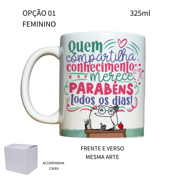 Caneca 325ml Flork 2 Professor Quem compartilha conhecimento