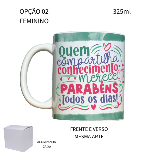 Caneca 325ml Flork 2 Professor Quem compartilha conhecimento - Image 2