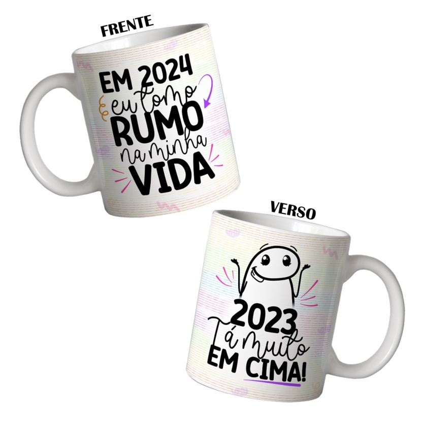 Caneca 325ml Flork Ano que vem eu tomo rumo na minha vida