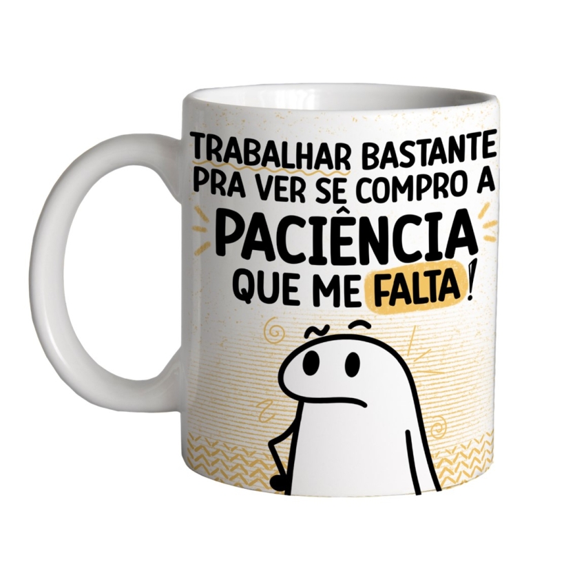 Caneca 325ml Flork Trabalhar bastante pra ver se compro